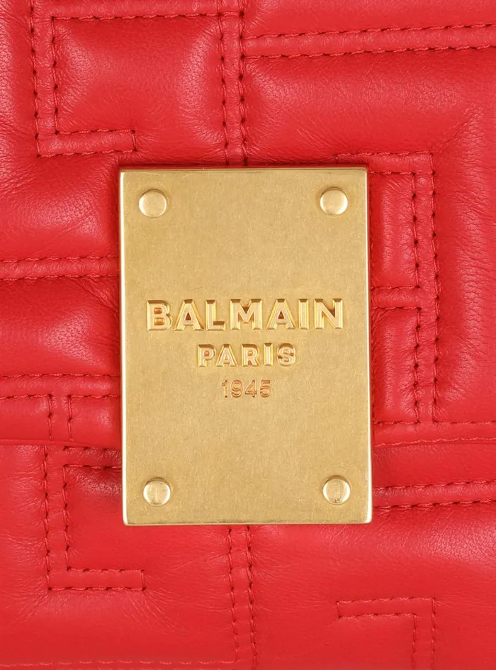 1945 Soft Mini Bag In Quilted Leather Red Women Balmain Crossbody Bags