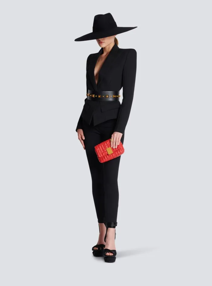 1945 Soft Mini Bag In Quilted Leather Red Women Balmain Crossbody Bags