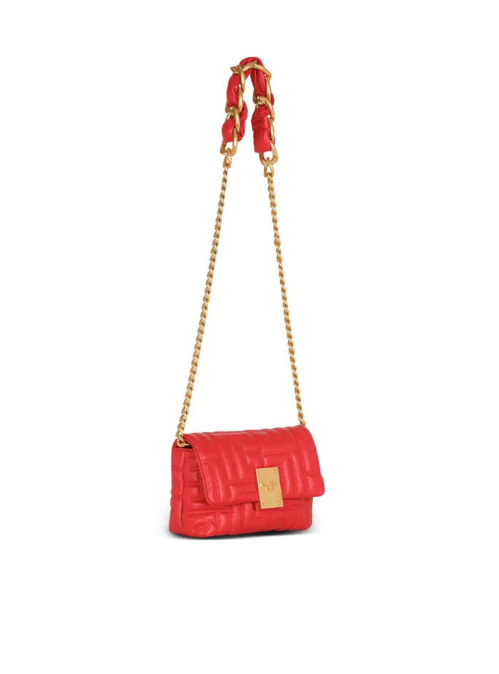 1945 Soft Mini Bag In Quilted Leather Red Women Balmain Crossbody Bags