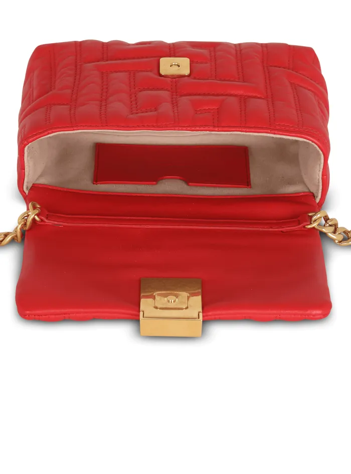 1945 Soft Mini Bag In Quilted Leather Red Women Balmain Crossbody Bags