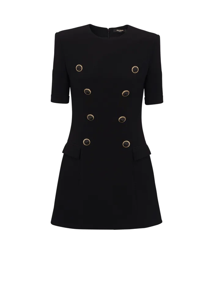 8button Crepe Dress Black Women Balmain Dresses