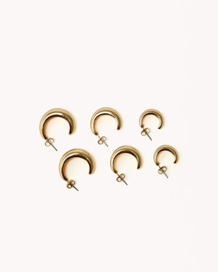 Accessories Billini Jewellery GETTY HOOP EARRING PACK GOLD PLATED 18K