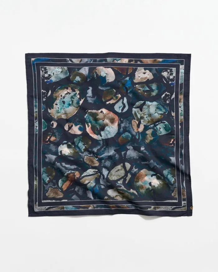 Accessories Men Billy Reid Low Tide Bandana Black Mix