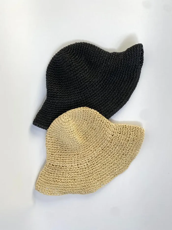 Accessories Shop Natalie Martin STRAW BUCKET HAT Black