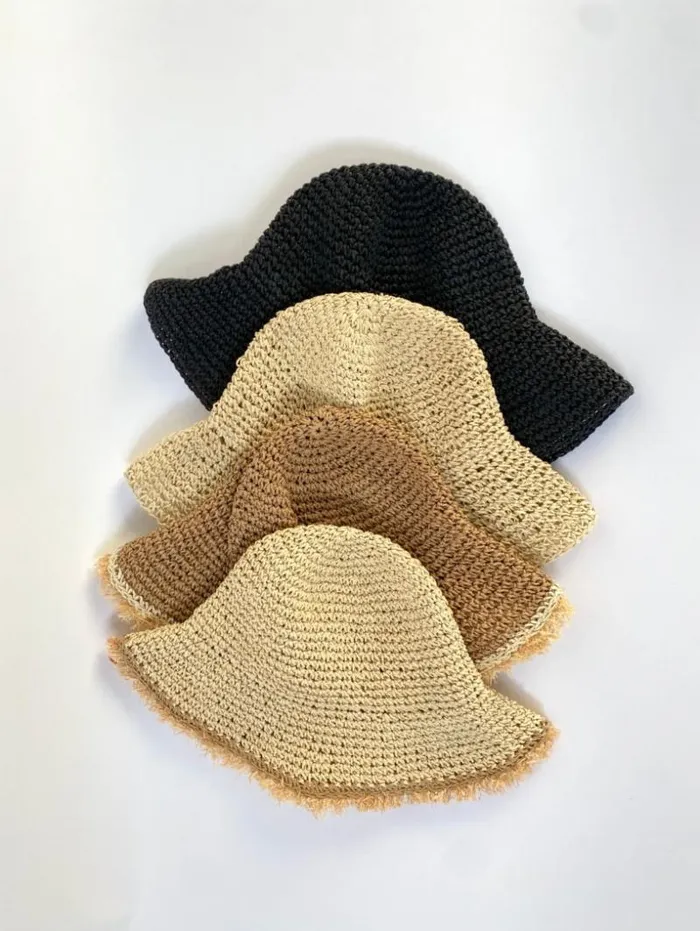 Accessories Shop Natalie Martin STRAW BUCKET HAT Black