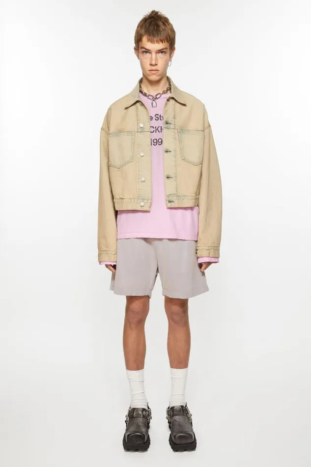Acne Studios Cotton Shorts Dusty Purple Women Shorts