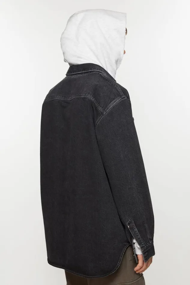 Acne Studios Denim Buttonup Shirt 8211 Relaxed Fit Black Men Shirts