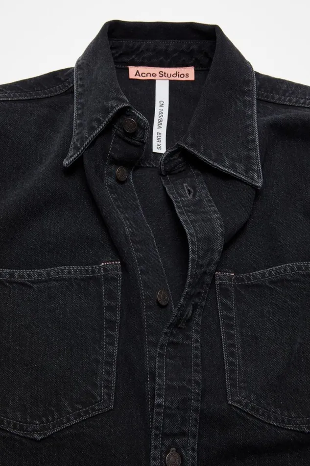 Acne Studios Denim Buttonup Shirt 8211 Relaxed Fit Black Men Shirts