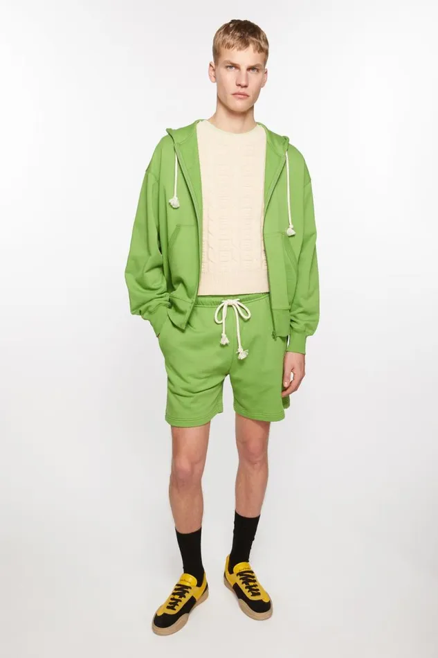 Acne Studios Fleece Shorts Herb Green Men Shorts
