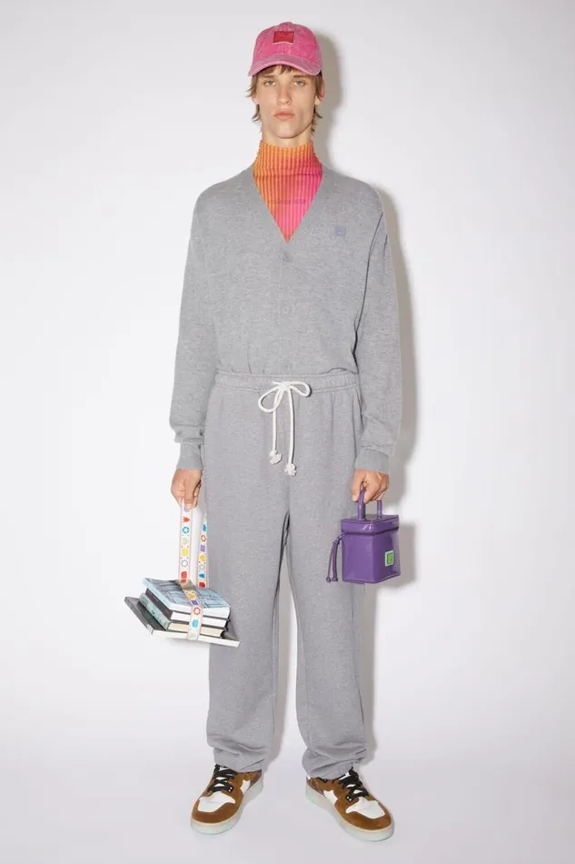 Acne Studios Fleece Sweatpants Light Grey Melange Men Trousers