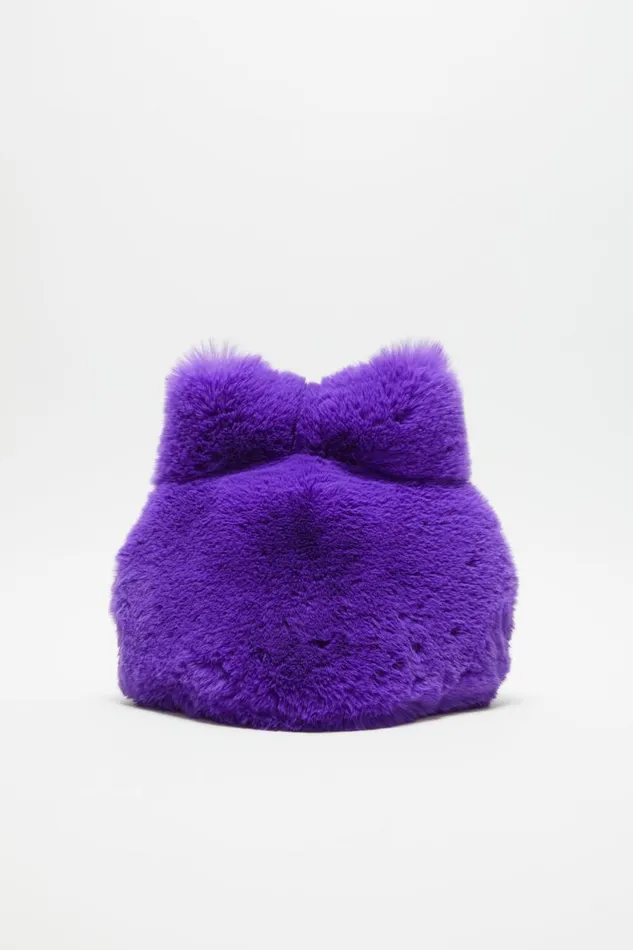 Acne Studios Fluffy Bow Hat Purple Men Hats