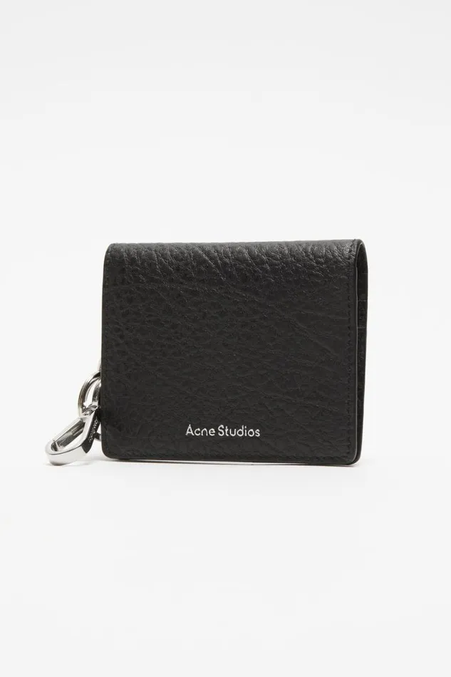Acne Studios Folded Leather Wallet Black Women Small Leather Goods