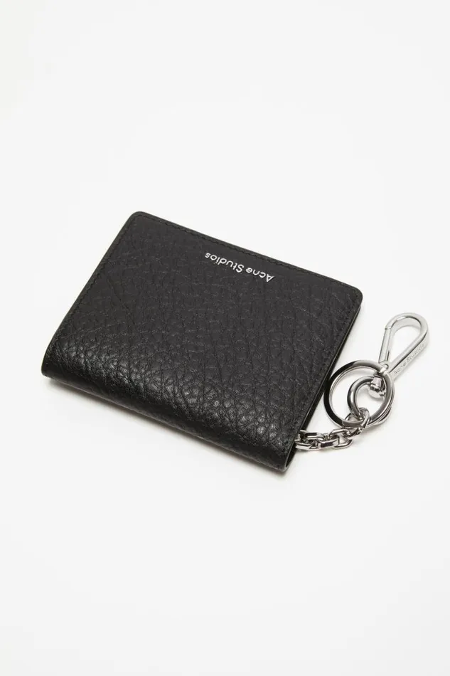 Acne Studios Folded Leather Wallet Black Women Small Leather Goods