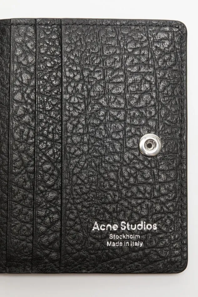 Acne Studios Folded Leather Wallet Black Women Small Leather Goods