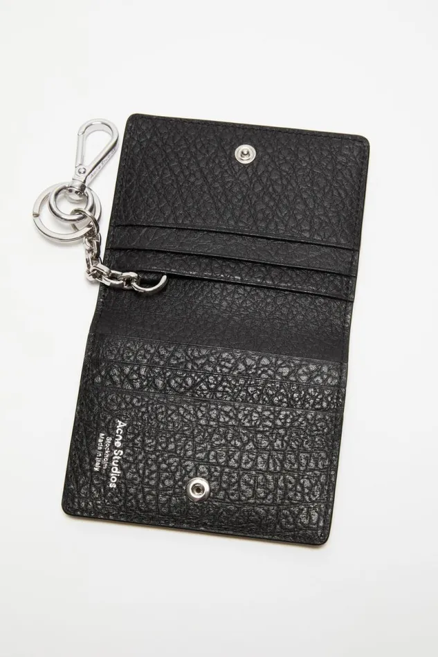 Acne Studios Folded Leather Wallet Black Women Small Leather Goods