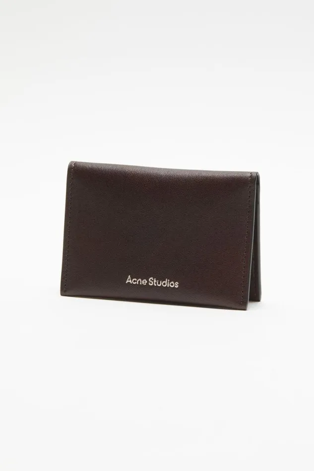 Acne Studios Folded Leather Wallet Dark Brown Men Small Leather Goods