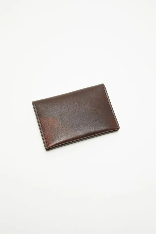 Acne Studios Folded Leather Wallet Dark Brown Men Small Leather Goods