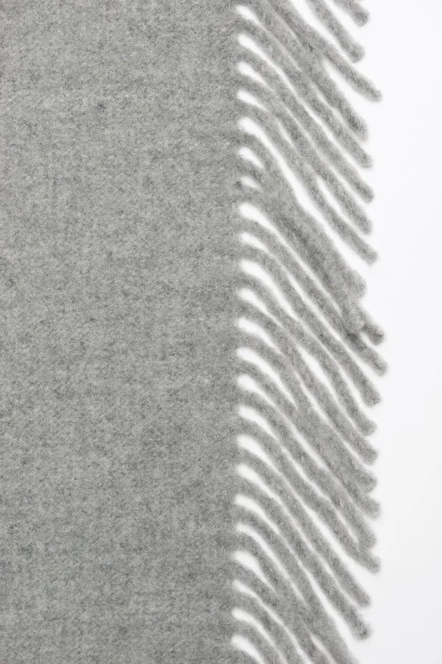 Acne Studios Fringe Wool Scarf Light Grey Melange Men Scarves Acne Studios Fringe Wool Scarf Light Grey Melange Men Scarves
