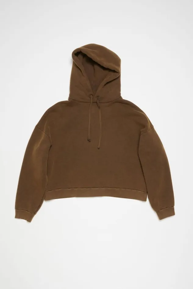Acne Studios Hooded Sweater Logo Patch Chocolate Brown Men Sweatshirts