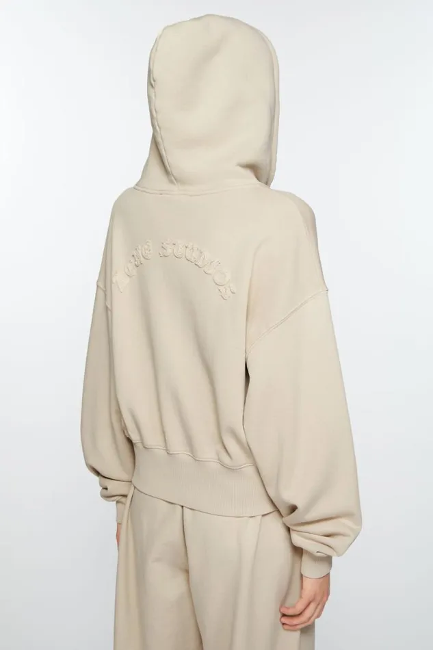 Acne Studios Hooded Zipper Sweater Faded Grey Women Sweatshirts