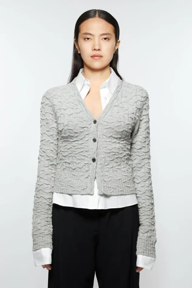 Acne Studios Layered Cardigan Light Grey Women Knitwear
