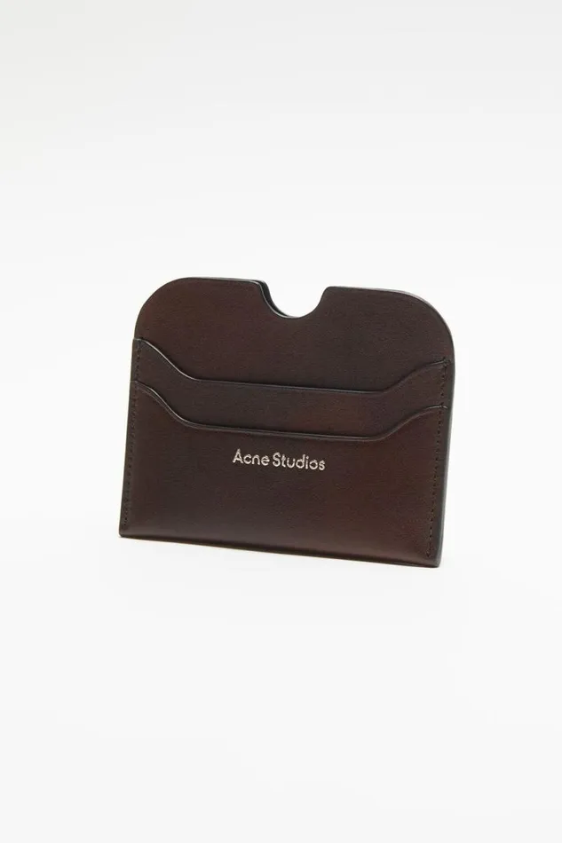 Acne Studios Leather Card Holder Dark Brown Women Small Leather Goods Acne Studios Leather Card Holder Dark Brown Women Small Leather Goods