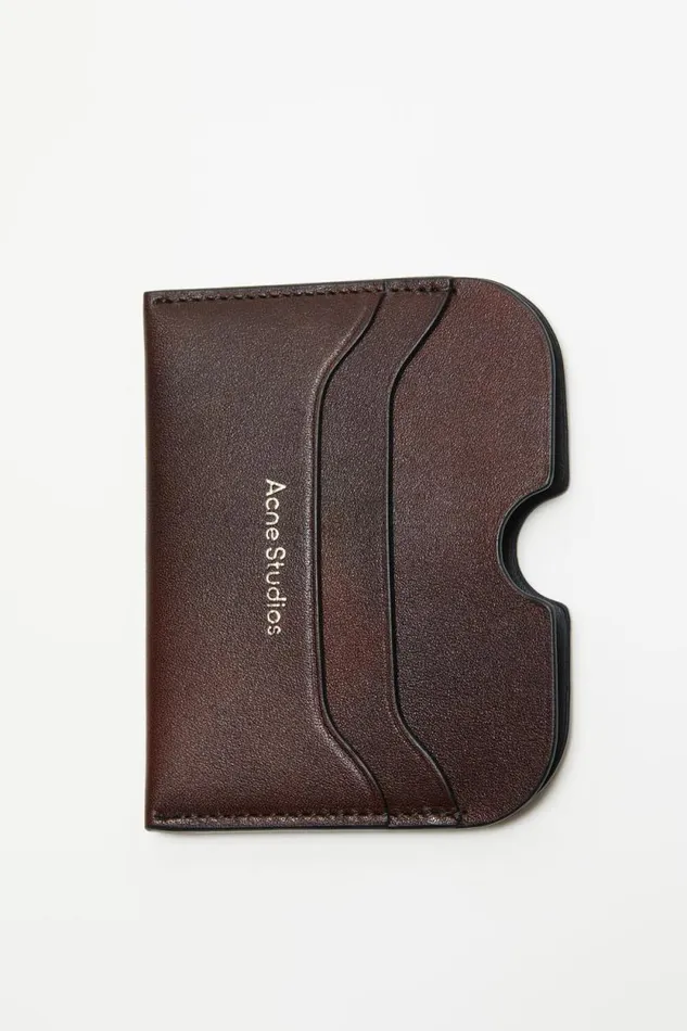 Acne Studios Leather Card Holder Dark Brown Women Small Leather Goods Acne Studios Leather Card Holder Dark Brown Women Small Leather Goods