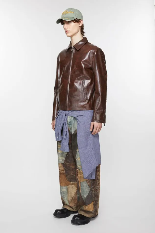 Acne Studios Leather Jacket Brown Men Outerwear Acne Studios Leather Jacket Brown Men Outerwear