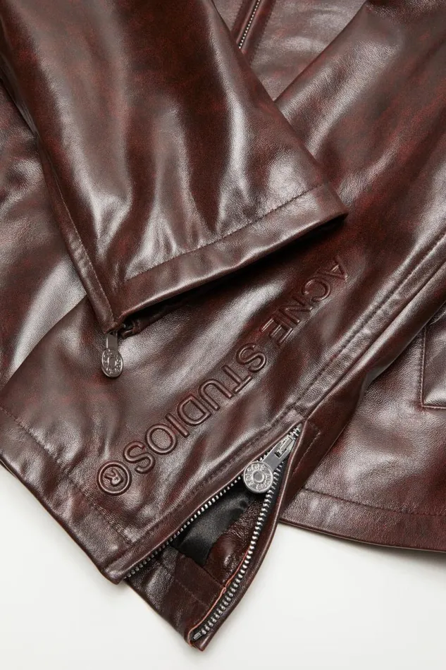 Acne Studios Leather Jacket Brown Men Outerwear Acne Studios Leather Jacket Brown Men Outerwear
