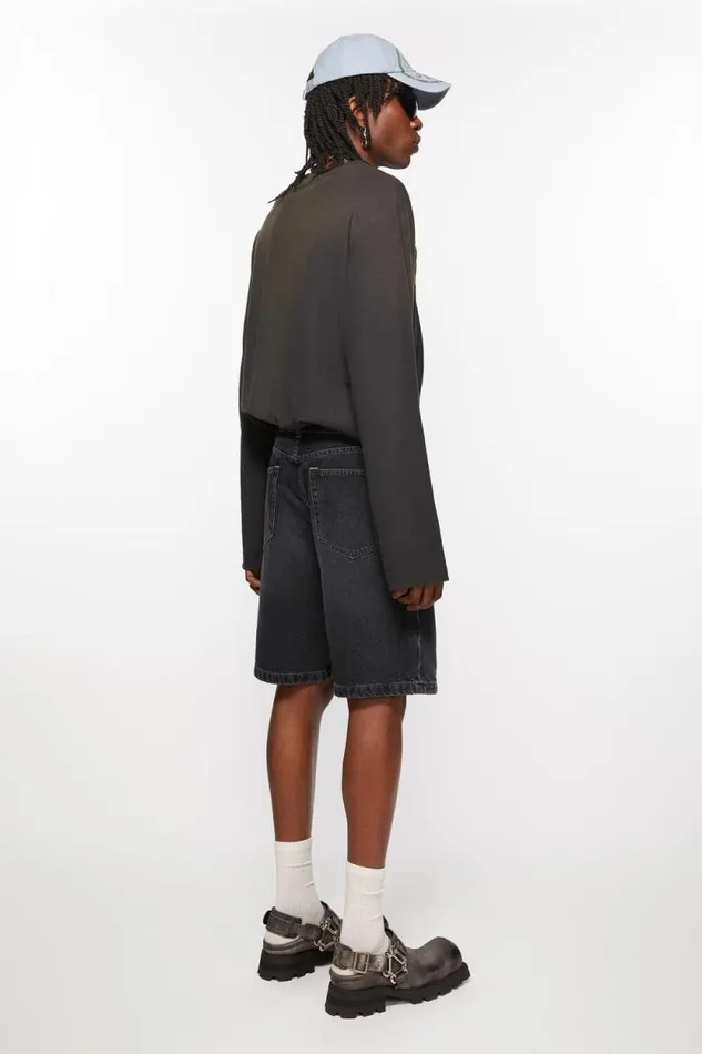 Acne Studios Loose Fit Denim Shorts Black Women Shorts Acne Studios Loose Fit Denim Shorts Black Women Shorts