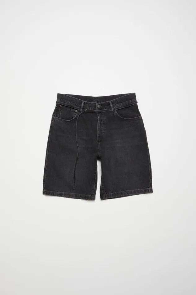 Acne Studios Loose Fit Denim Shorts Black Women Shorts Acne Studios Loose Fit Denim Shorts Black Women Shorts