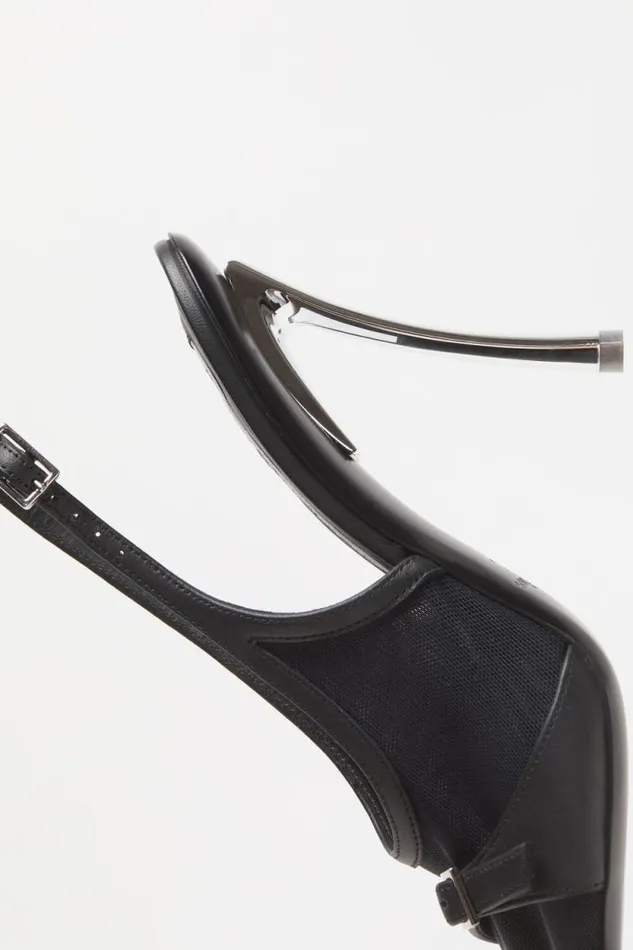 Acne Studios Mesh Slingback Heels Black Women Shoes