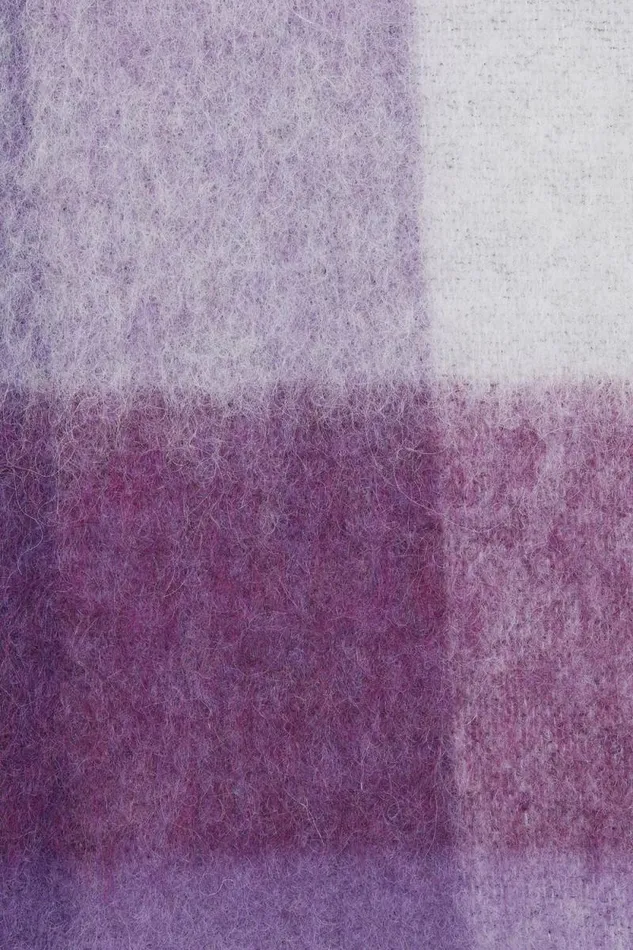 Acne Studios Mohair Checked Scarf Purplewhite Women Scarves