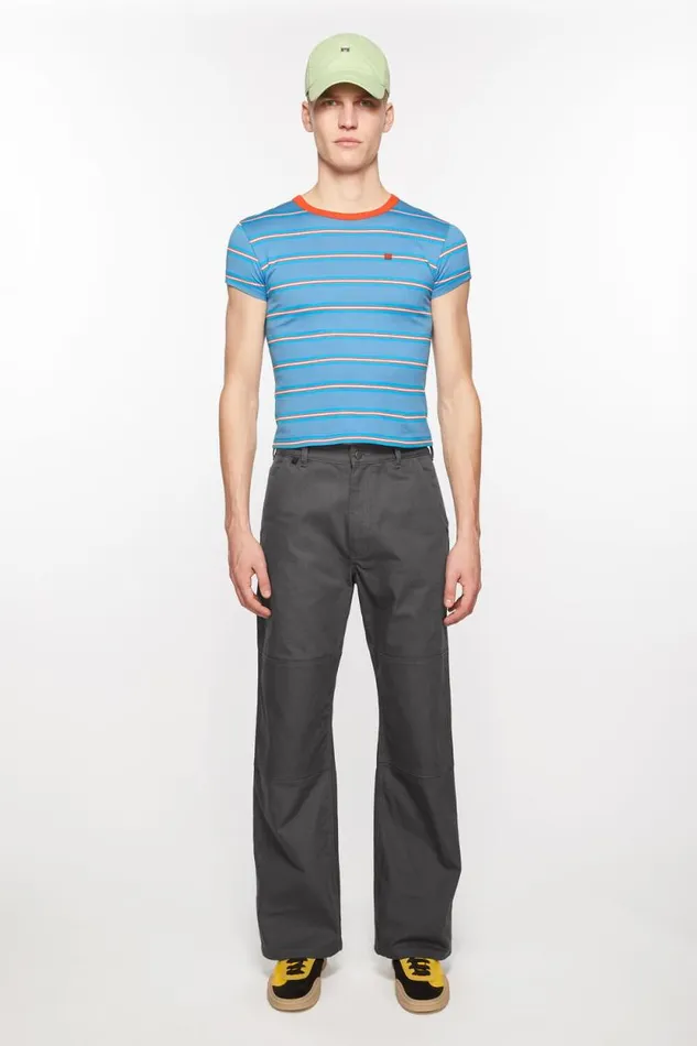 Acne Studios Patch Canvas Trousers Dark Grey Women Trousers
