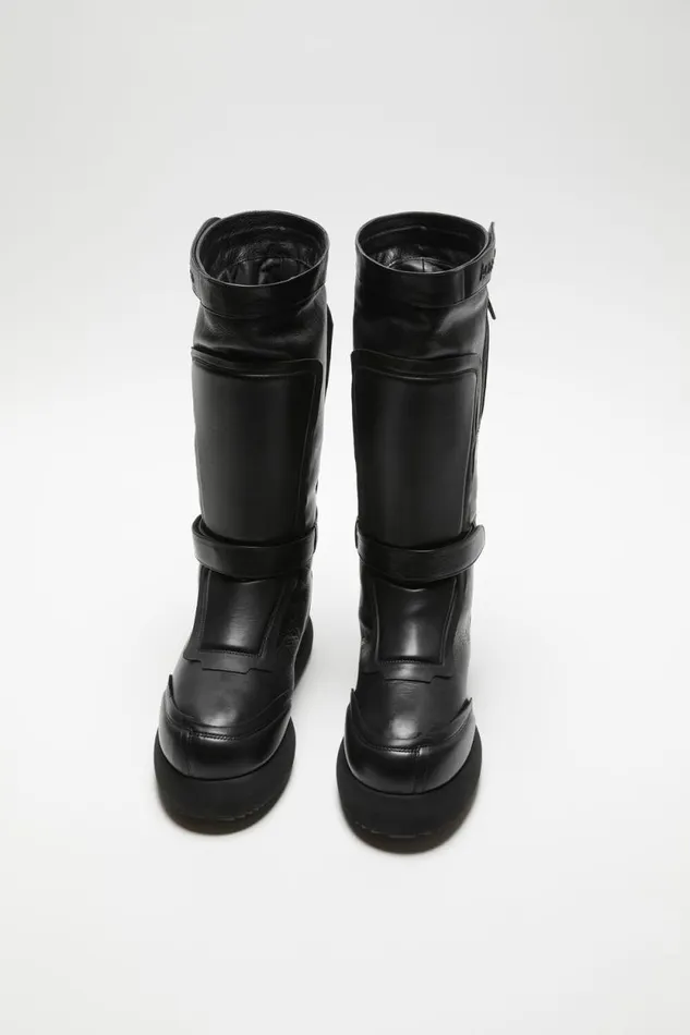 Acne Studios Patchwork Leather Boots Black Women Shoes Acne Studios Patchwork Leather Boots Black Women Shoes