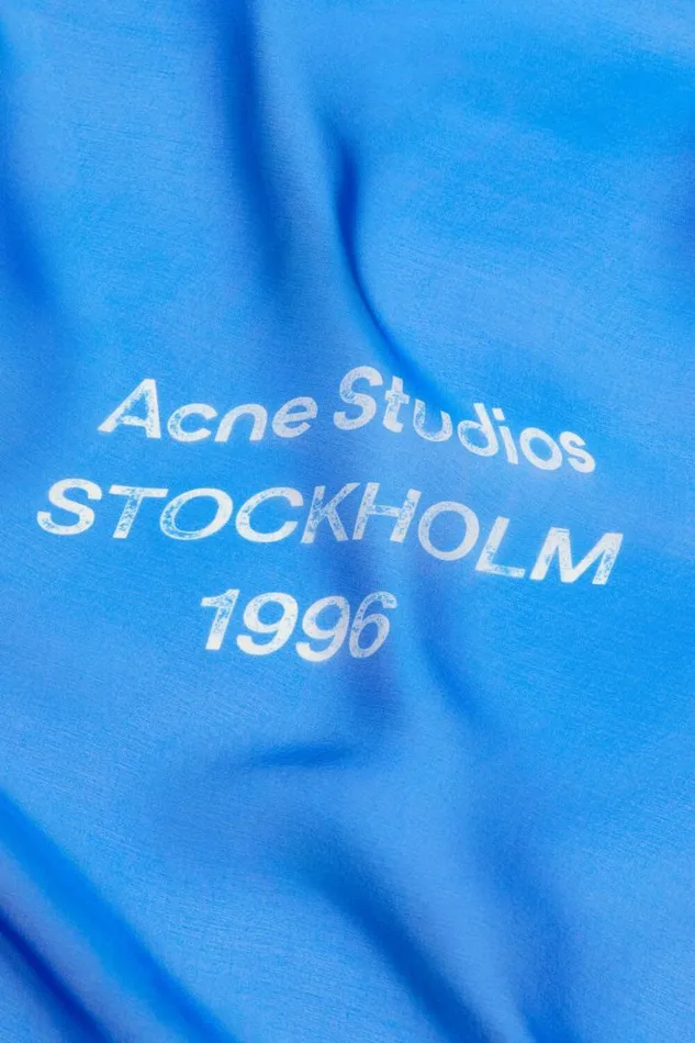 Acne Studios Silk Scarf Electric Blue Women Scarves
