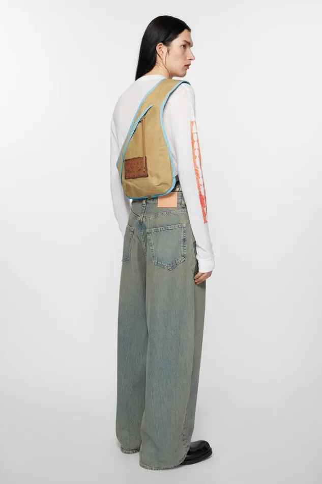 Acne Studios Sling Backpack Beigeblue Men Bags Acne Studios Sling Backpack Beigeblue Men Bags