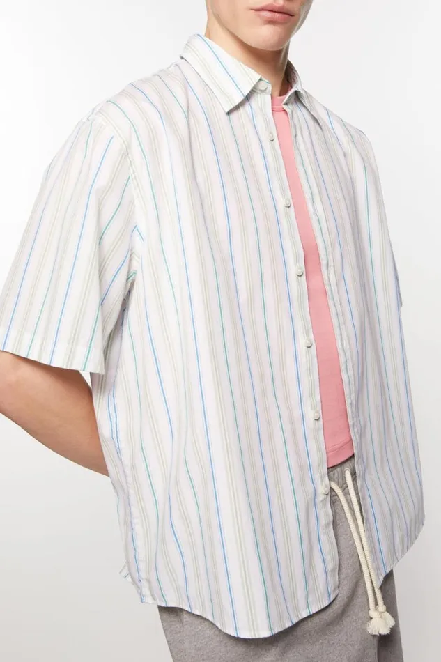 Acne Studios Stripe Buttonup Shirt Bluegreen Men Shirts Acne Studios Stripe Buttonup Shirt Bluegreen Men Shirts