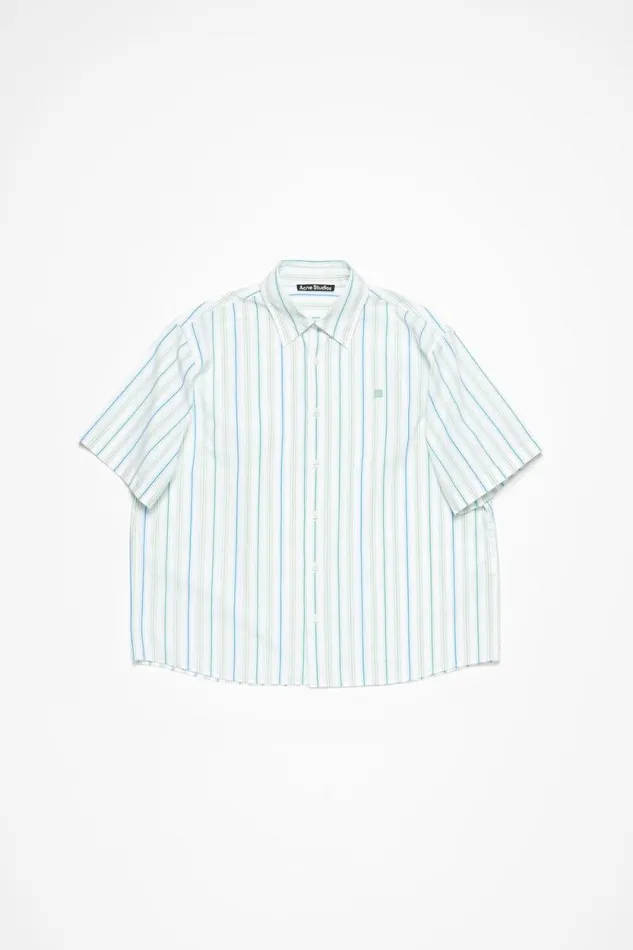 Acne Studios Stripe Buttonup Shirt Bluegreen Men Shirts Acne Studios Stripe Buttonup Shirt Bluegreen Men Shirts