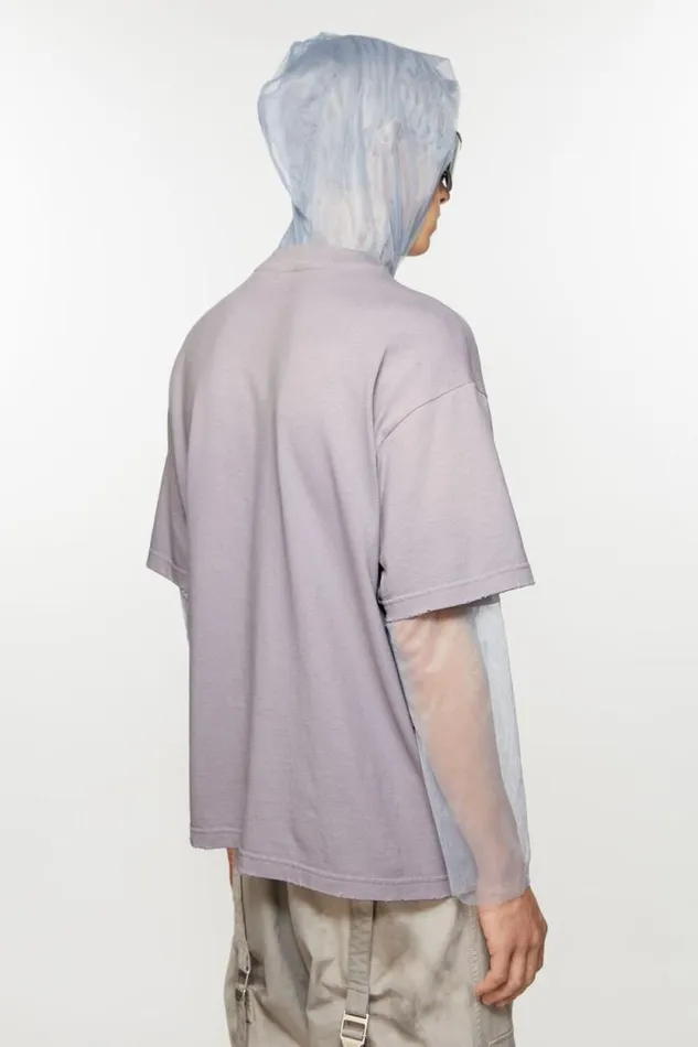 Acne Studios Tshirt Layered Mesh Warm Grey Men Tshirts