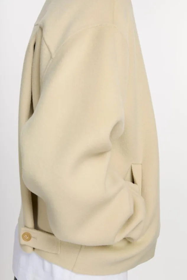 Acne Studios Wool Zipper Jacket Oat Beige Men Outerwear Acne Studios Wool Zipper Jacket Oat Beige Men Outerwear