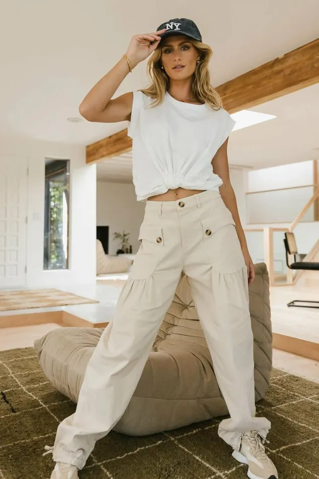 Adalynn Pants In Cream Cream Women Bohme Pants