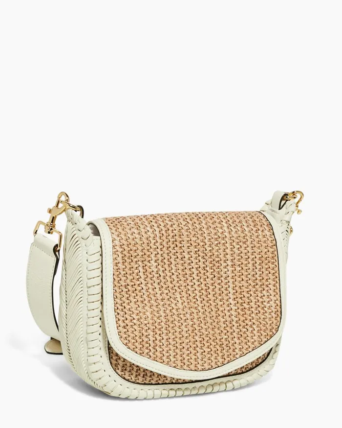 Aimee Kestenberg Crossbody Bags Women All For Love Saddle Crossbody Raffia With Vanilla Ice