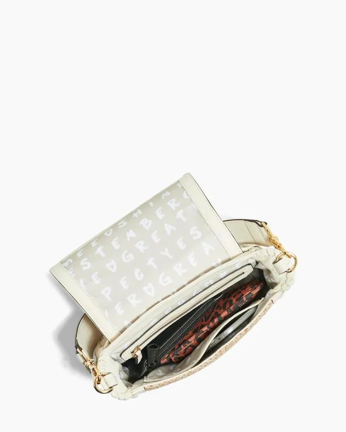Aimee Kestenberg Crossbody Bags Women All For Love Saddle Crossbody Raffia With Vanilla Ice