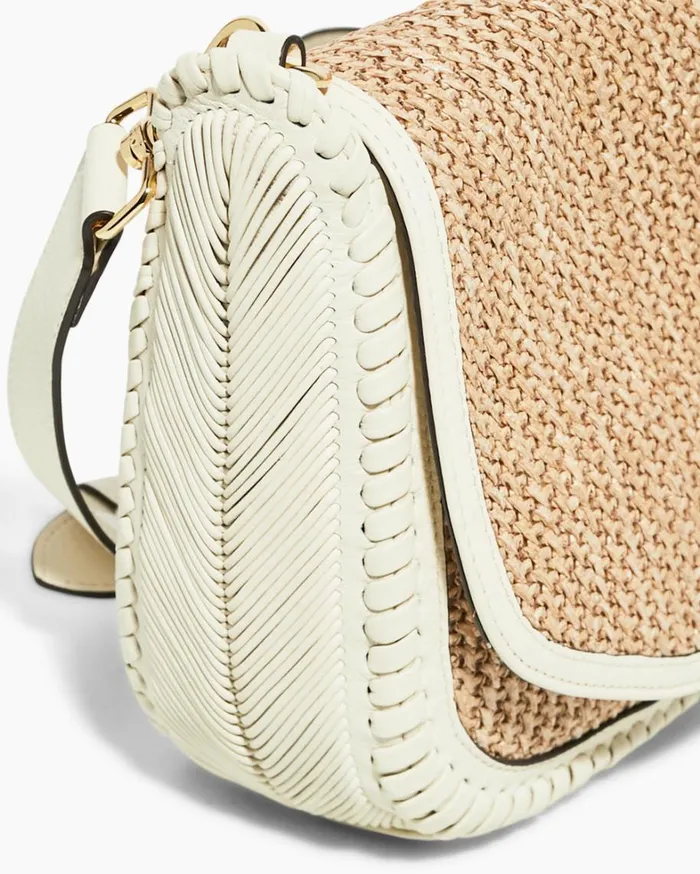 Aimee Kestenberg Crossbody Bags Women All For Love Saddle Crossbody Raffia With Vanilla Ice