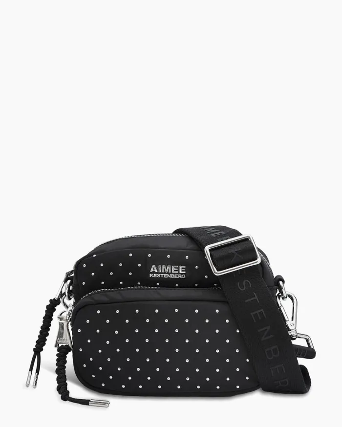 Aimee Kestenberg Crossbody Bags Women Nylon Camera Crossbody Black With Microstuds