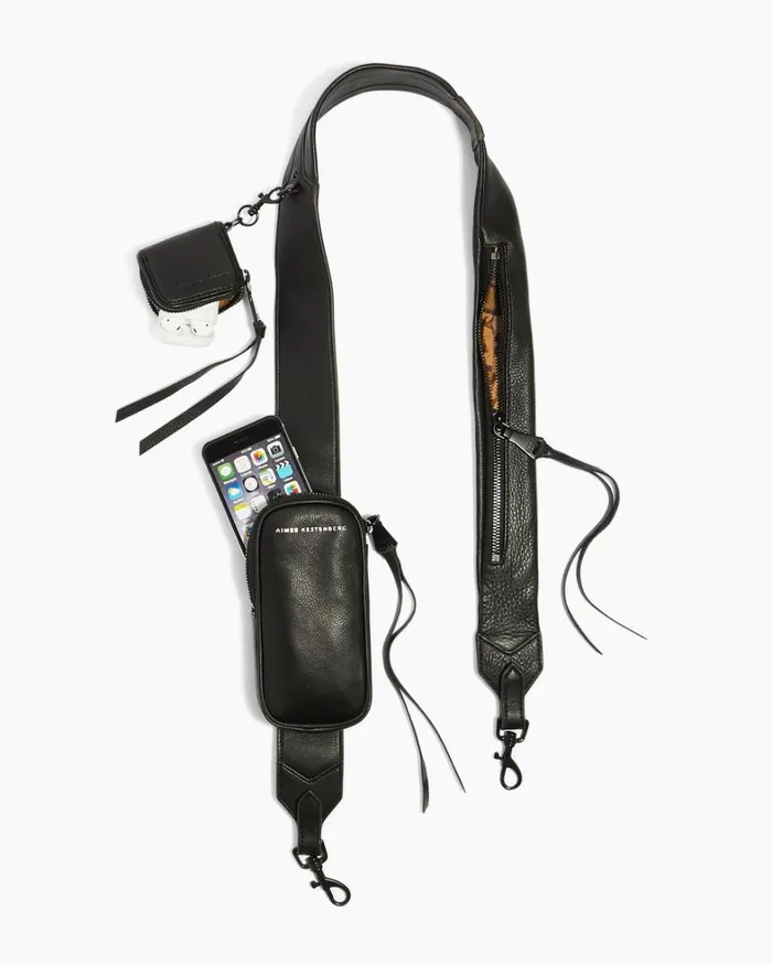 Aimee Kestenberg Travel Women Cargo Strap Black With Shiny Black Hardware