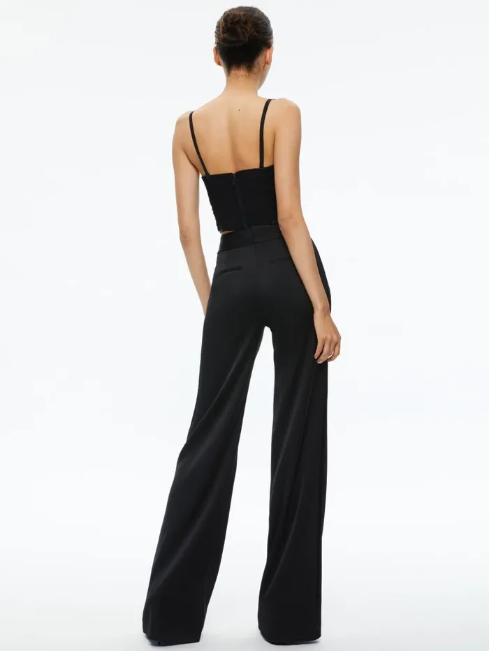 Alice Olivia DAMIA RUCHED BUSTIER TOP Black Women Tops
