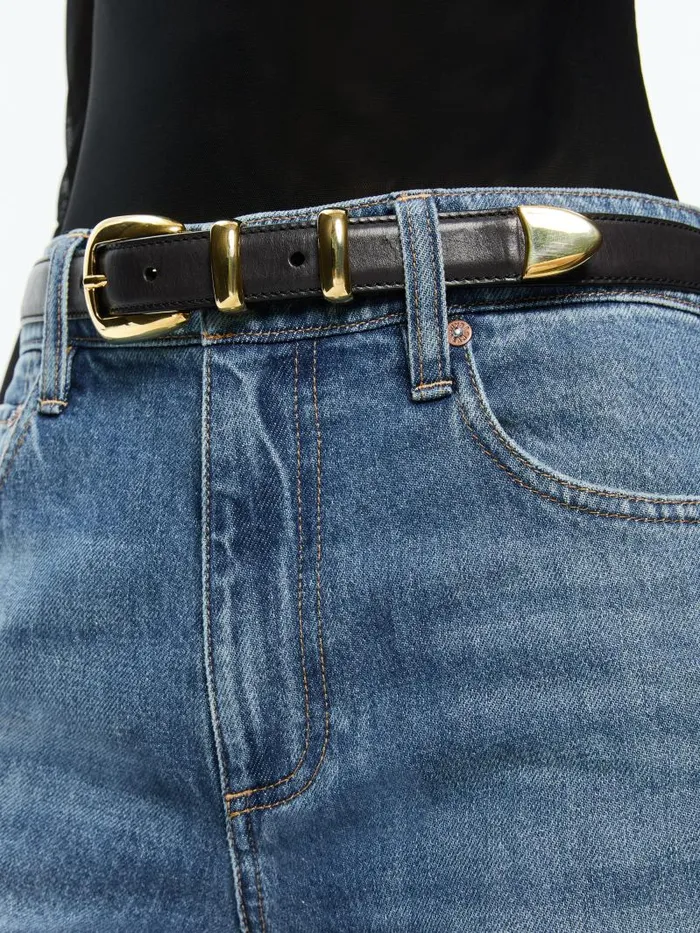 Alice Olivia HAYDEN BUCKLE BELT Blackgold Women Accessories
