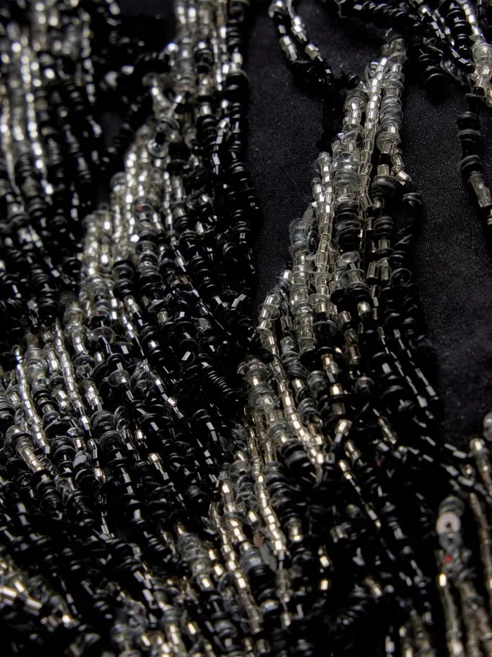 Alice Olivia KIDMAN EMBELLISHED FRINGE BOXY JACKET Blacksilver Women Jackets Coats